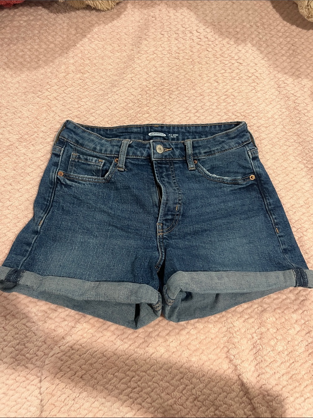 Old Navy Dark Blue Rolled Hem Denim Shorts